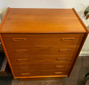 MCM Danish 5 Drawer Teak Dresser