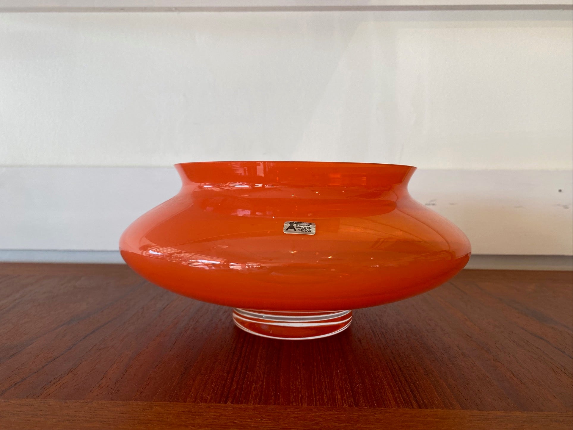 Vintage Orange Seda Glass Bowl by Bo Borgstrom- Cook Street Vintage