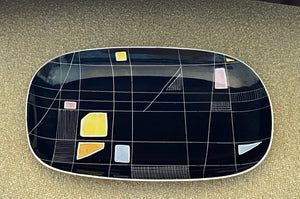 Black Atomic Age Geometric Plate
