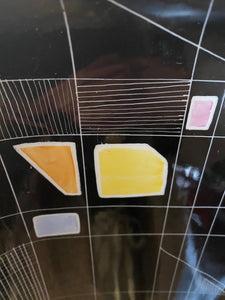 Black Atomic Age Geometric Plate