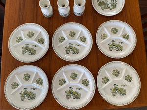 Set of 6 Fijjgo Flint Turi Design Market Fondu Plates- Cook Street Vintage