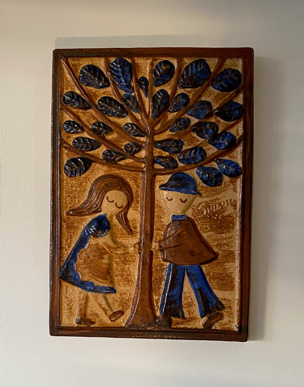 Vintage Ceramic Wall Plaque by Simon Soholm