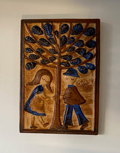 Vintage Ceramic Wall Plaque by Simon Soholm