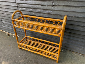 Vintage Rattan and Bamboo Plant Stand