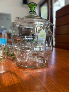 Vintage Glass Sangria Jug with 10 cups