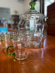Vintage Glass Sangria Jug with 10 cups