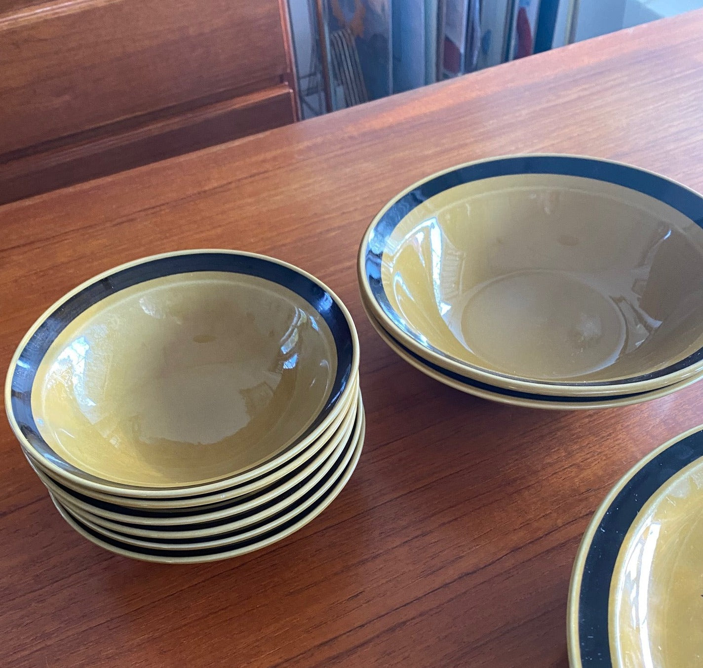 Set of Stoneware Cereal and Serving Bowls