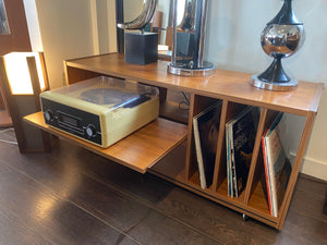 Teak Stereo Stand with Vinyl Storage