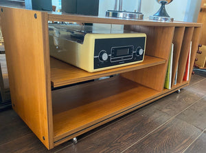 Teak Stereo Stand with Vinyl Storage