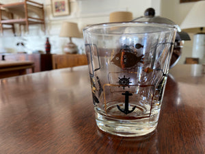 Adorable Nautical Theme Dominion Glass Set of 6- Cook Street Vintage