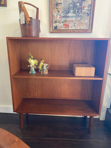 MCM teak shelves in tapered elgs- Cook Street Vintage