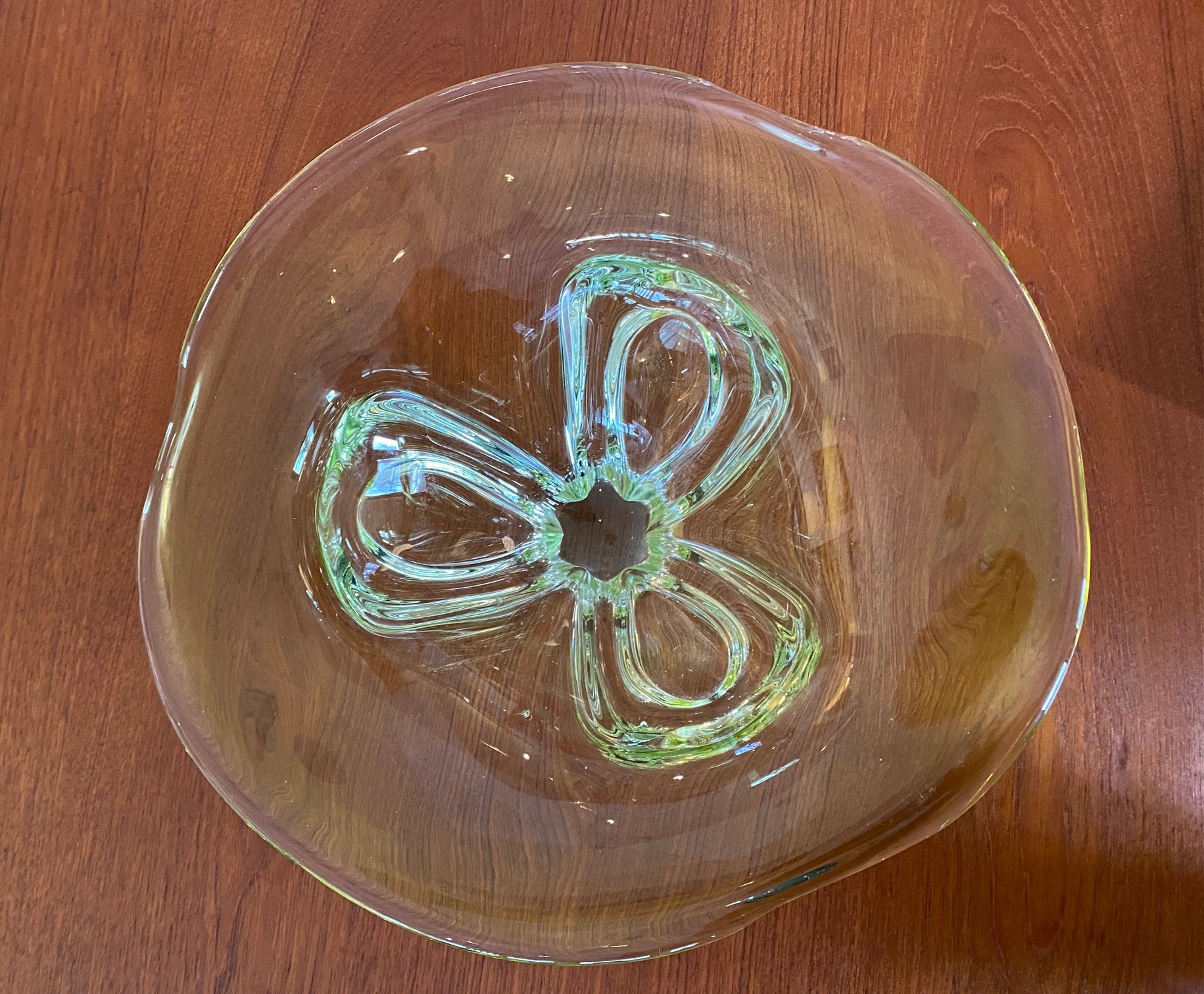Large Chartreuse Art Glass Bowl Josef Hospodka