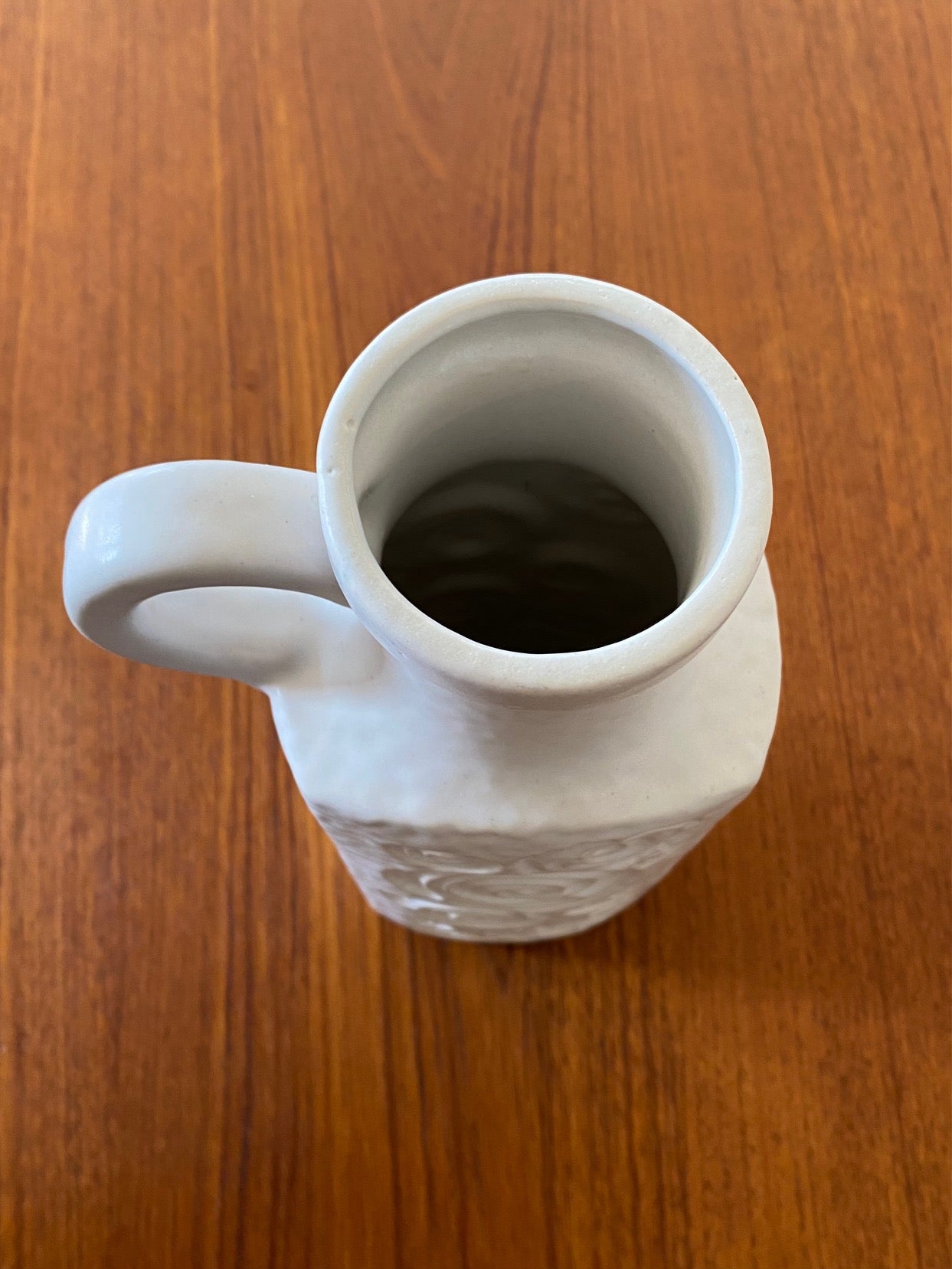 Gorgeous MCM ceramic Scheurich Keramik West German jug with embossed fossil pattern. Marked 482-28 on base- Cook Street Vintage