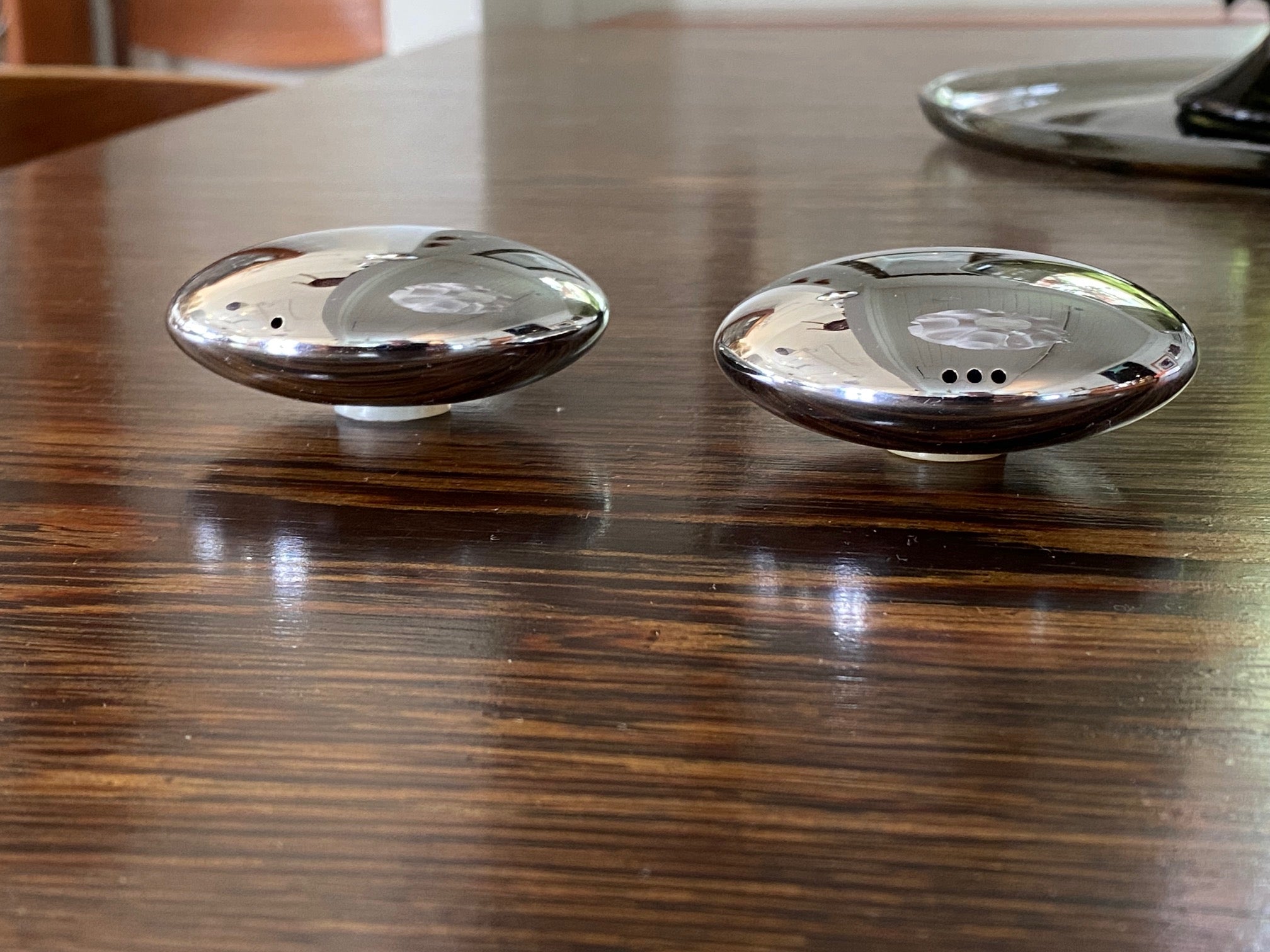 Very cool modern Phillipi Design Cocoon Salt &amp; Pepper set. Fun to hold and use- Cook Street Vintage