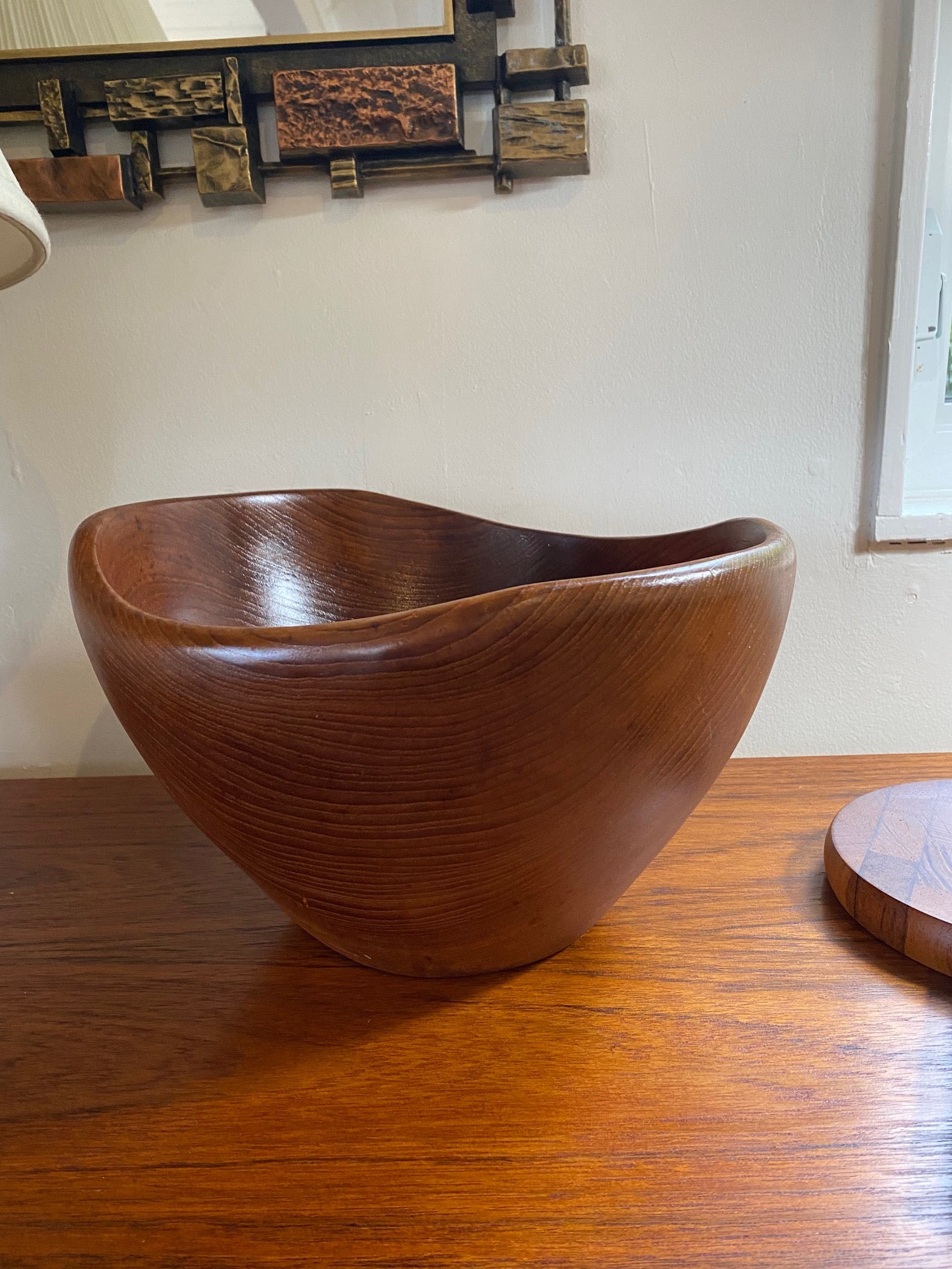 Stunning Cone Shape Teak Salad Bowl