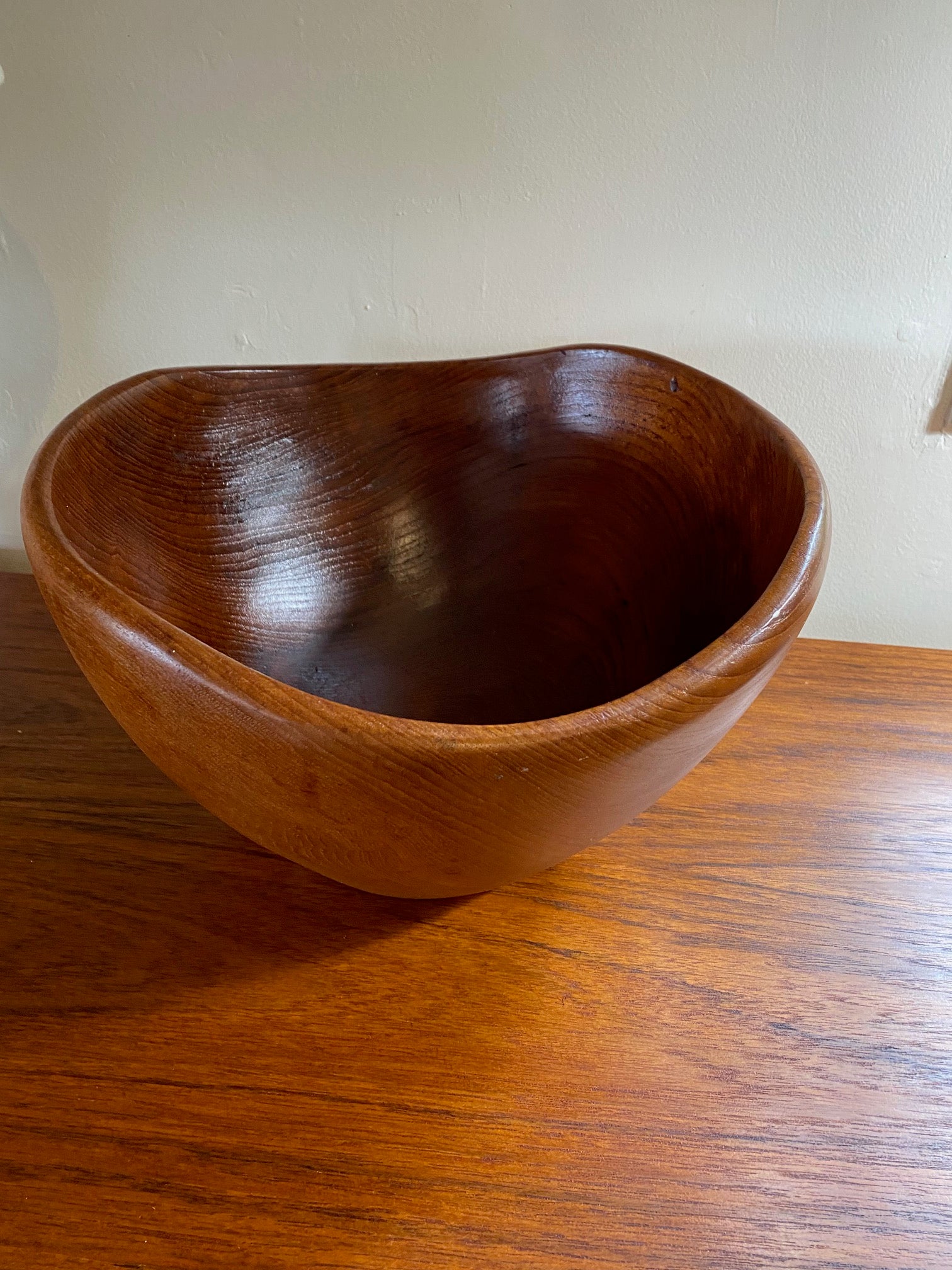 Stunning Cone Shape Teak Salad Bowl