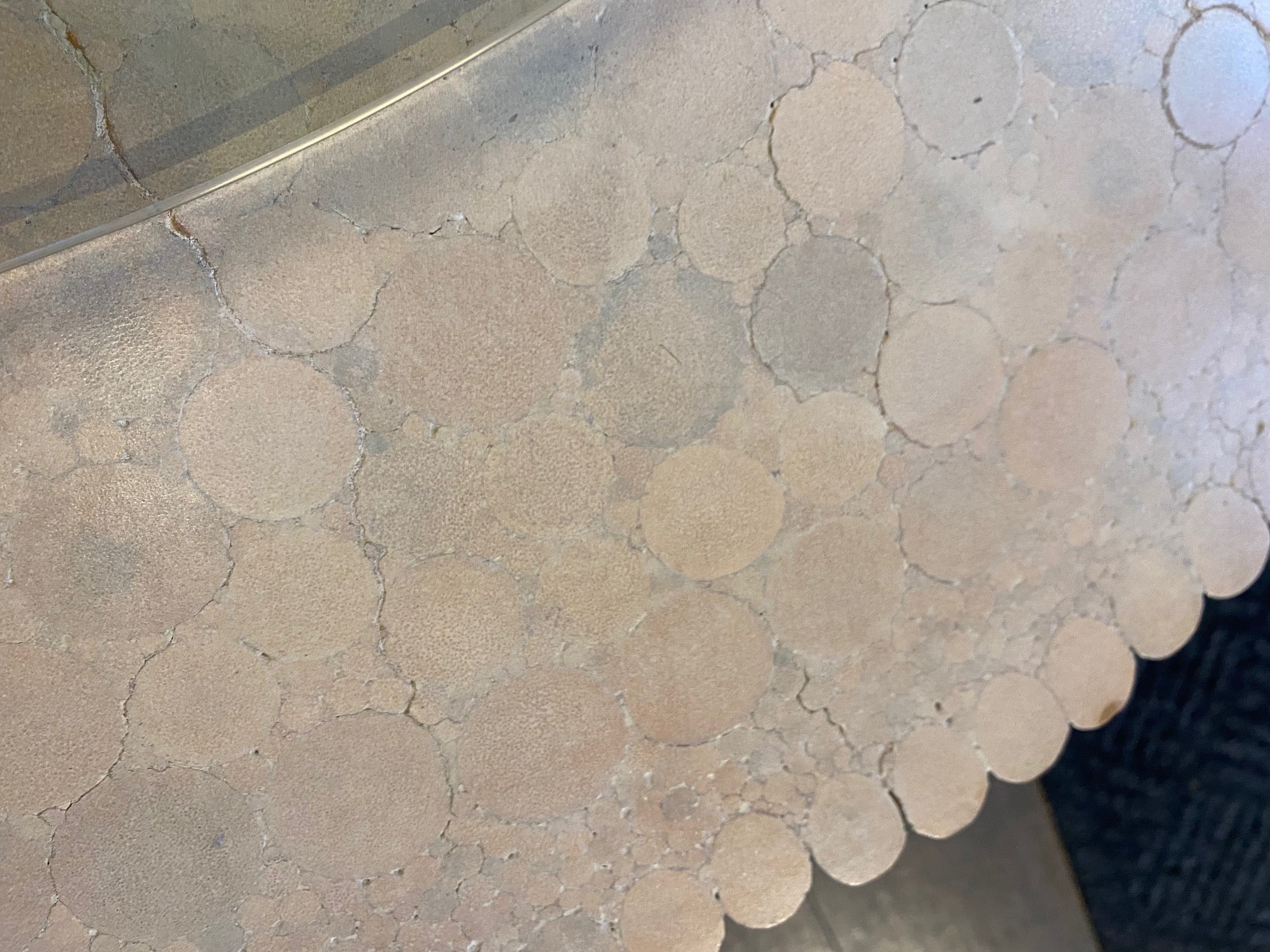 Detail of top of Vintage "McGuire" Style Bamboo Wheat Sheath Coffee Table- Cook Street Vintage