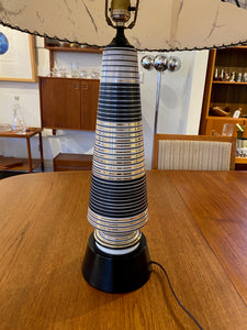 Vintage Lamp with Whipstitch Shade