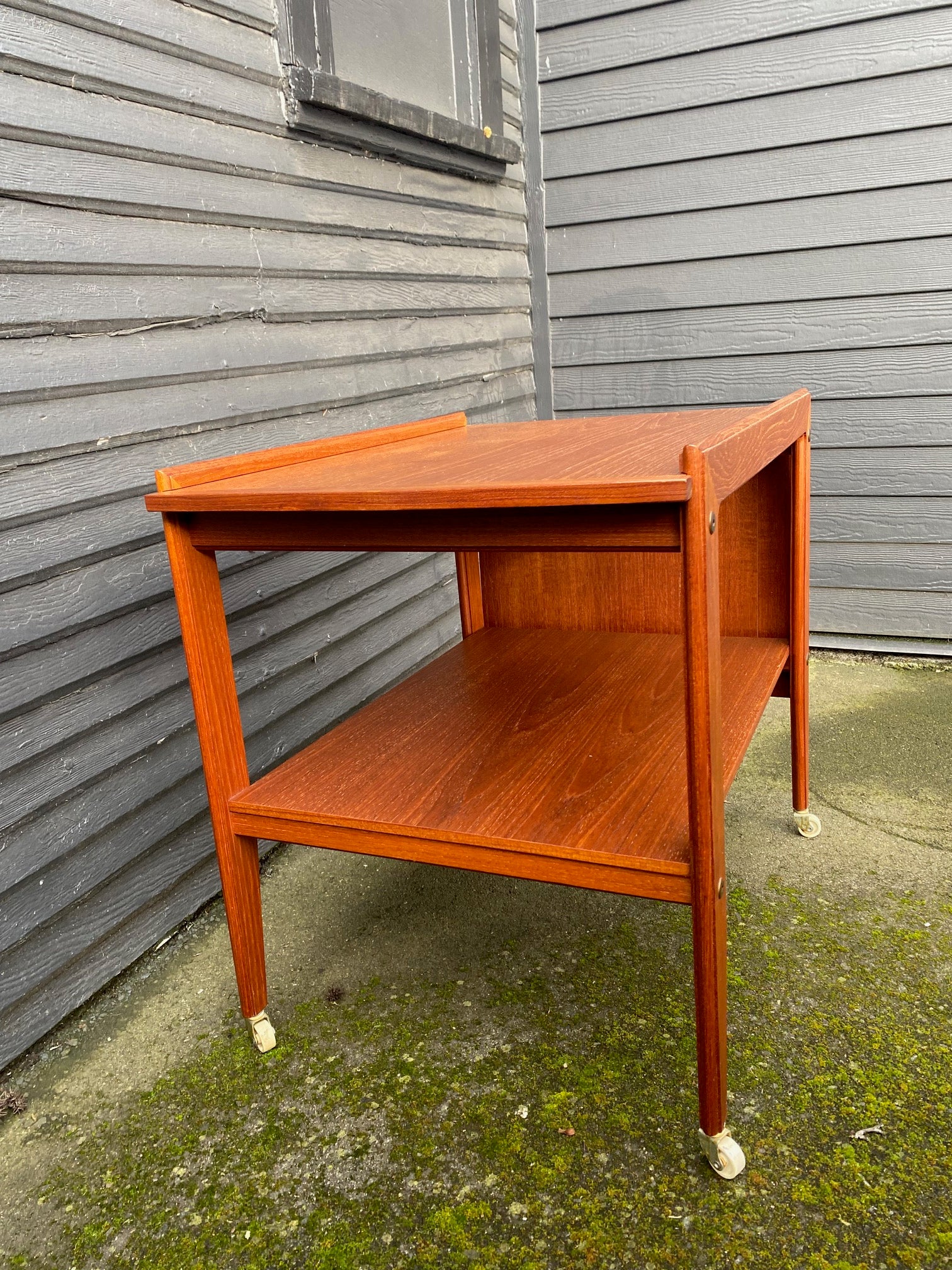 MCM Sliding Top Bar Cart