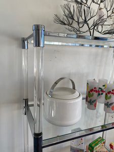 1980s Chrome and Lucite Etagere