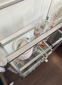 1980s Chrome and Lucite Etagere