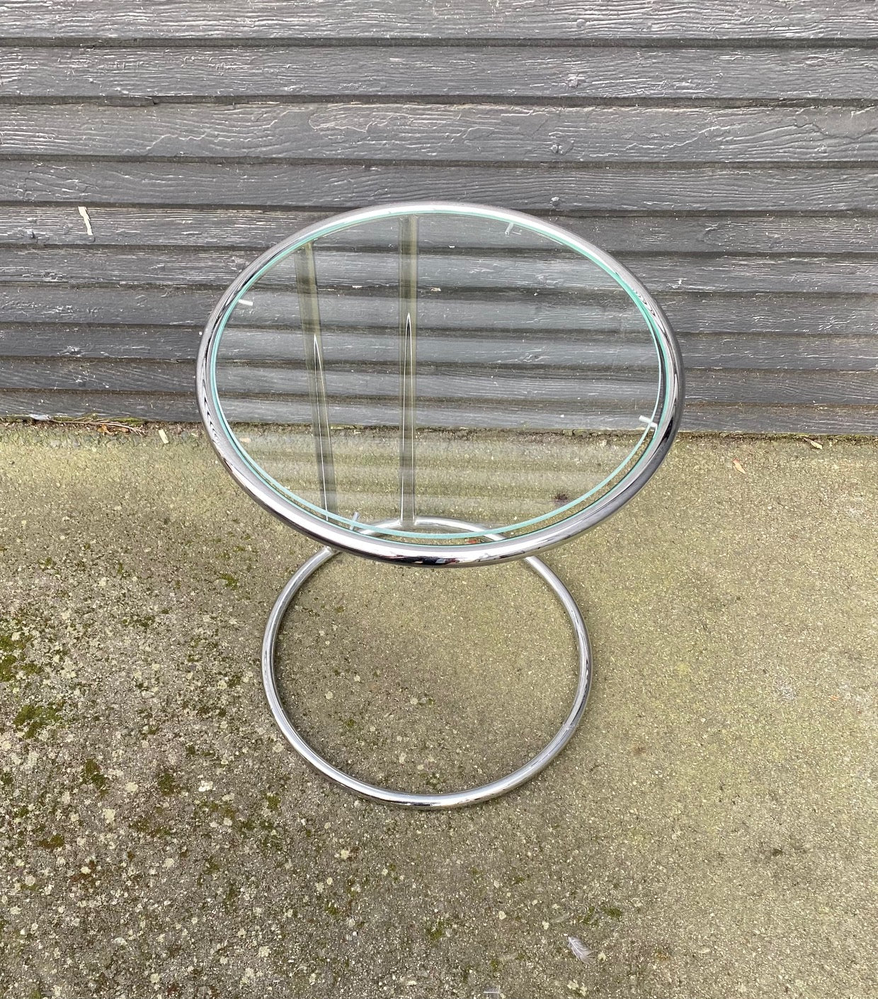 Vintage Chrome and Glass Side Table