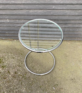 Vintage Chrome and Glass Side Table