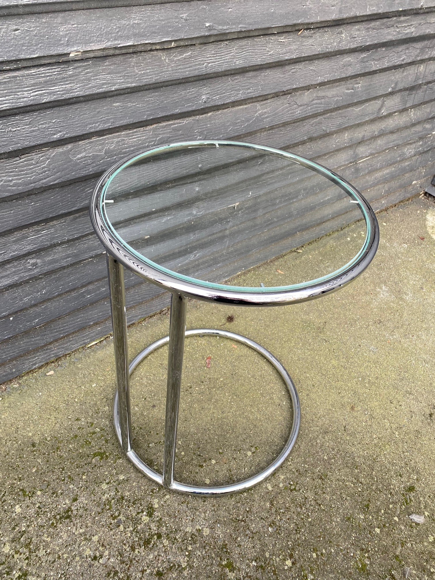 Vintage Chrome and Glass Side Table