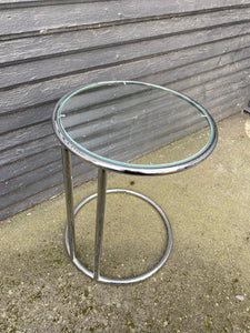 Vintage Chrome and Glass Side Table