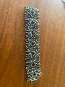 Chunky Brutalist Pewter Bracelet by Robert Larin