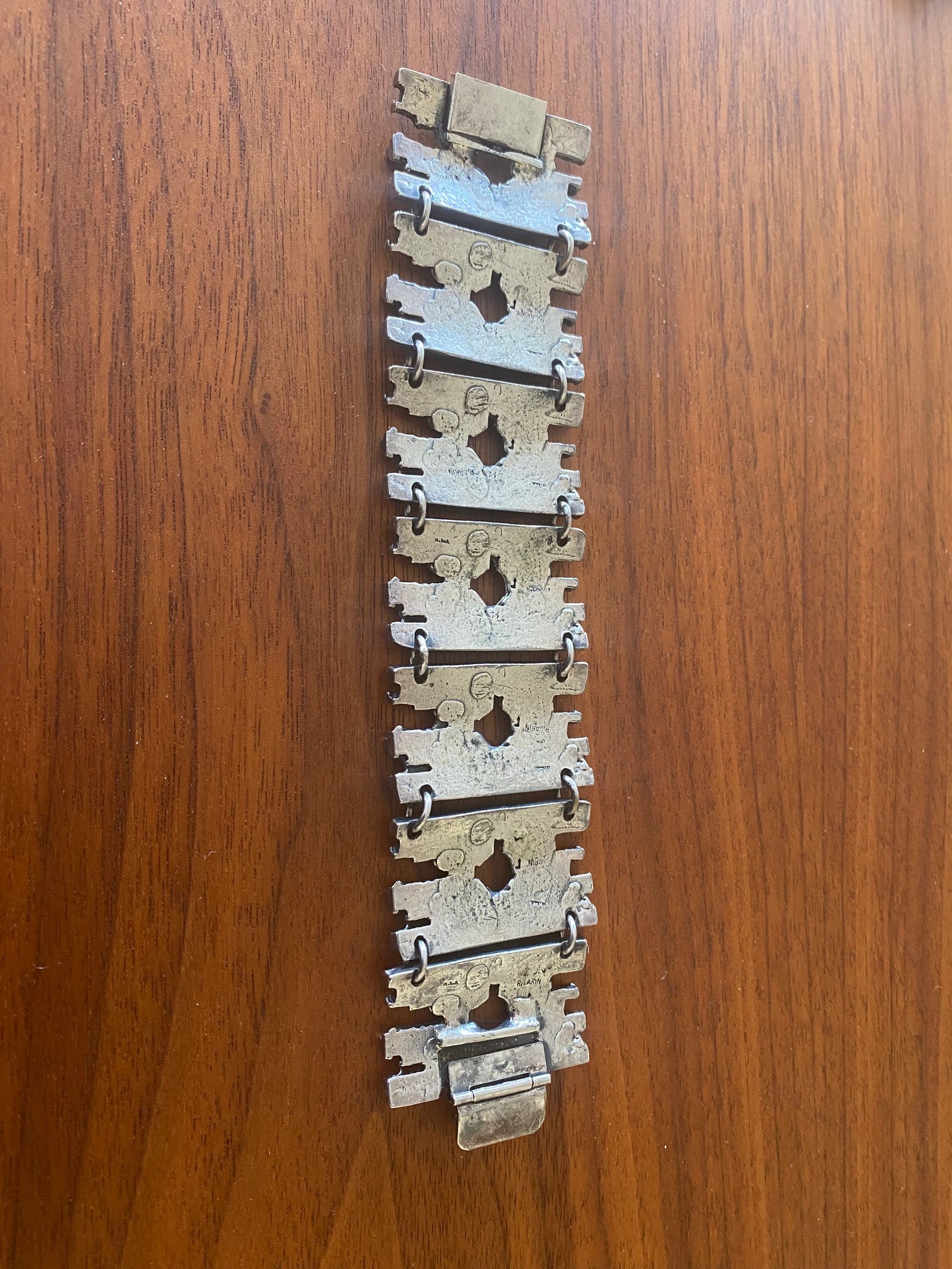 Chunky Brutalist Pewter Bracelet by Robert Larin