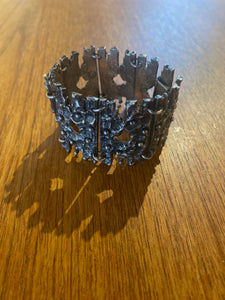 Chunky Brutalist Pewter Bracelet by Robert Larin