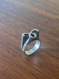 Sterling Silver Brutalist Uni Sex Ring By Robert Larin