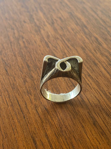 Sterling Silver Brutalist Uni Sex Ring By Robert Larin