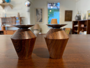 Vintage Danish Rosewood Candle Holders