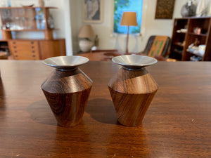 Vintage Danish Rosewood Candle Holders