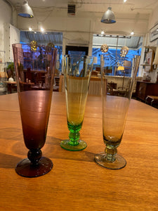 Set of 3 Colourful Pilsner/ Fluted Champagne/ Parfait Glasses