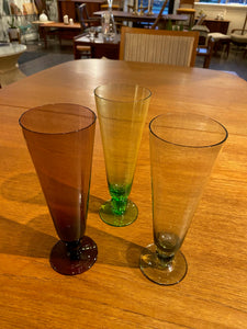Set of 3 Colourful Pilsner/ Fluted Champagne/ Parfait Glasses