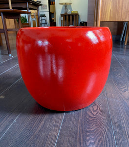 Large Deep Orange/ Red Speckled Glaze Gainey Planter