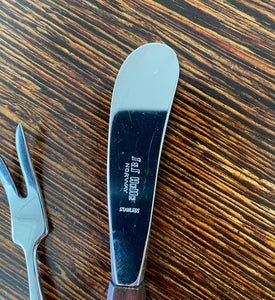Ses-Helle Teak Pickle Fork and Cheese Knife