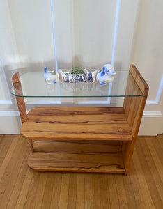 Vintage Side Table with Glass Top