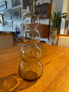 Delightful smoke glass gourd shape glass water decanter/ vase in hte style of Jacob Bang.- Cook Street Vintage