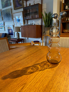 Delightful smoke glass gourd shape  bubble glass water decanter/ vase in hte style of Jacob Bang.- Cook Street Vintage