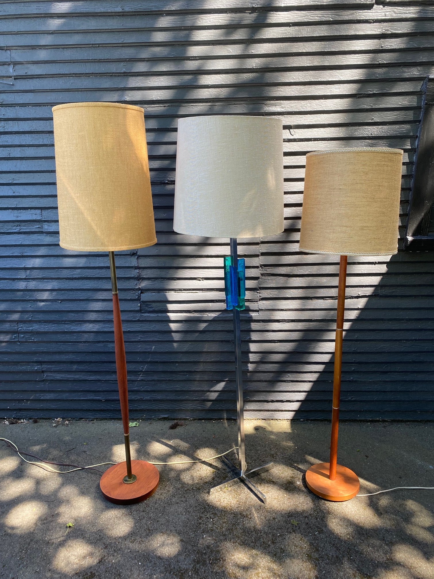 MCM Teak and Brass Floor Lamp