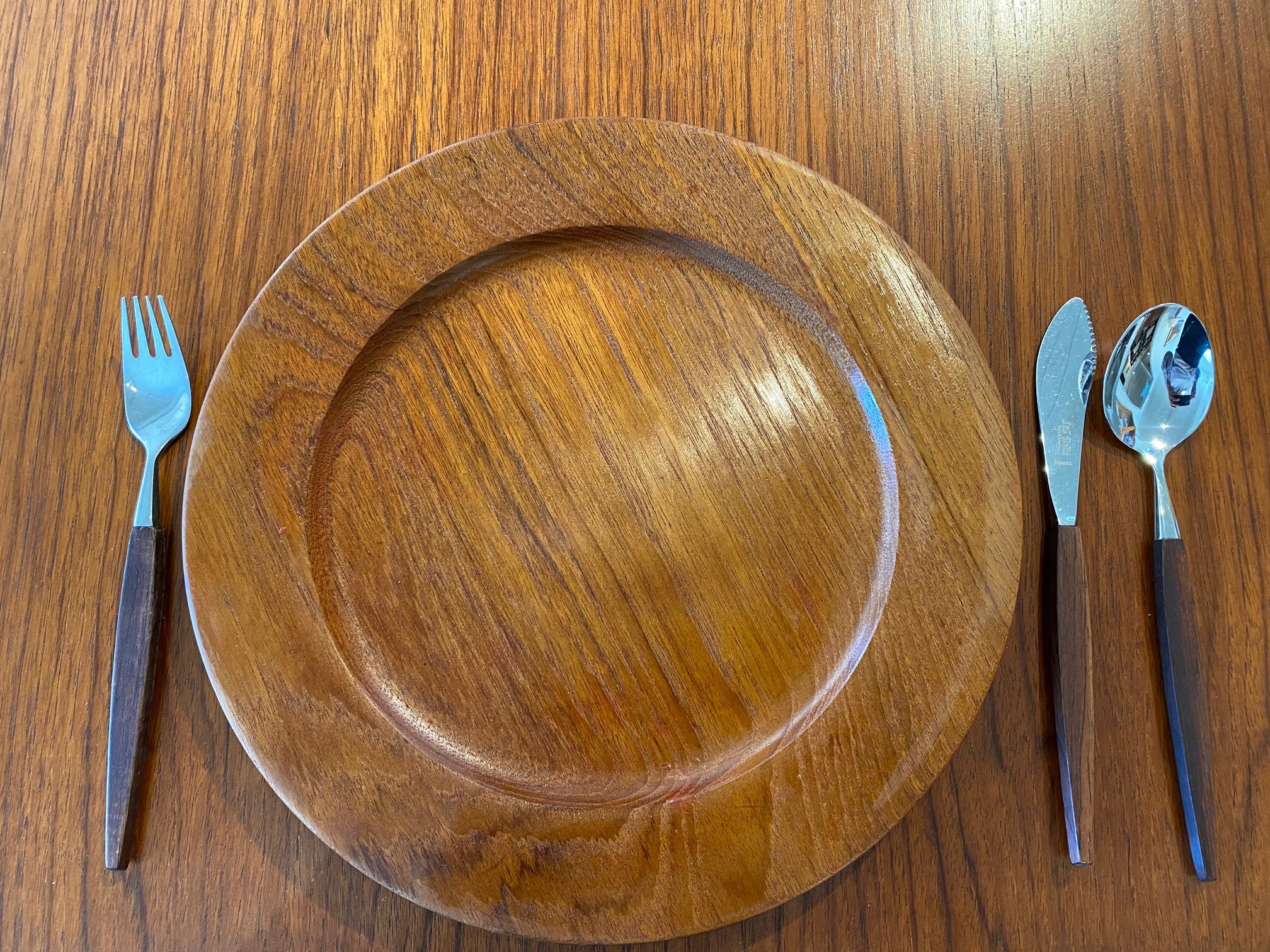 Set of 4  Illums Bolighus Danish Teak Chargers- Cook Street Vintage