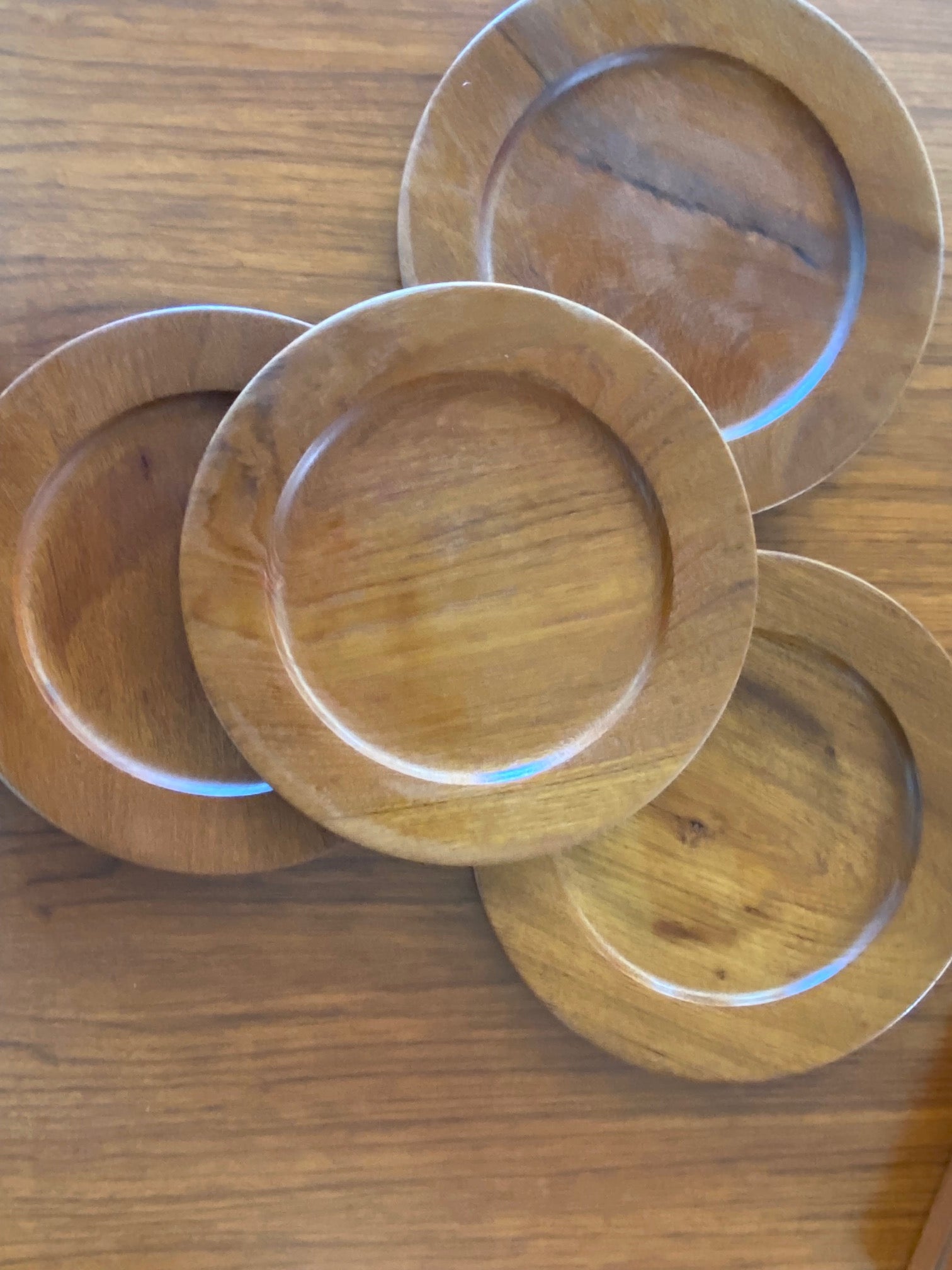set of 4 Set of 4  Illums Bolighus Danish Teak Chargers- Cook Street Vintage
