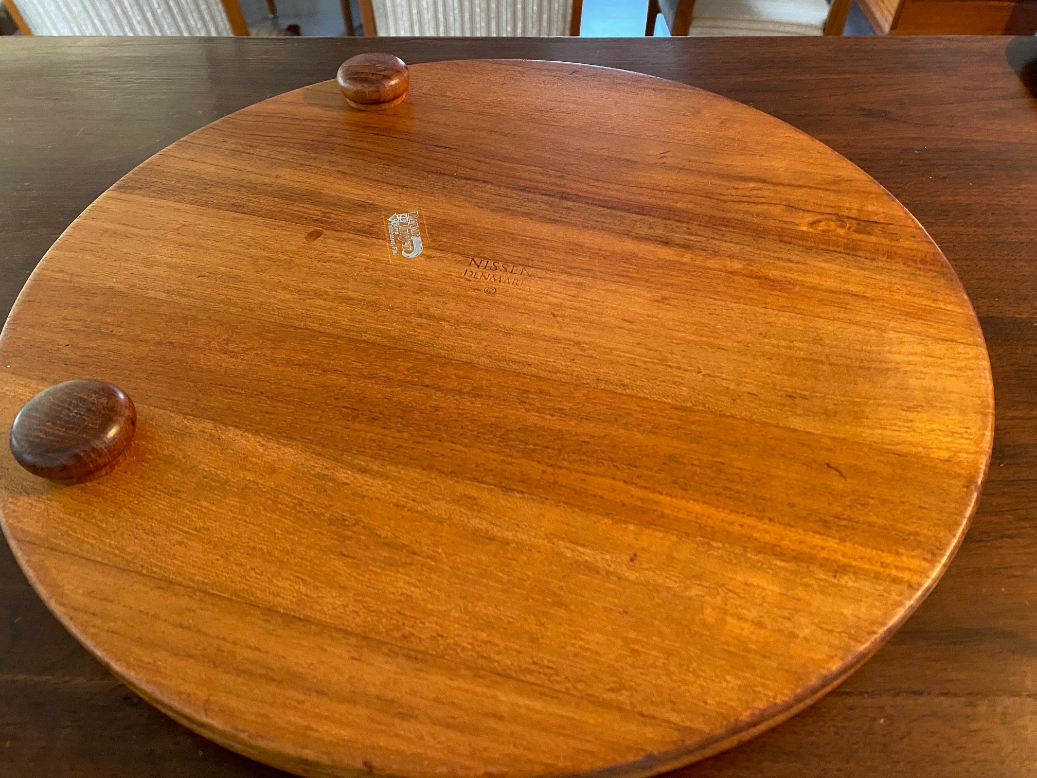 Vintage Nissen Butcher Block Tilted Teak Meat Board
