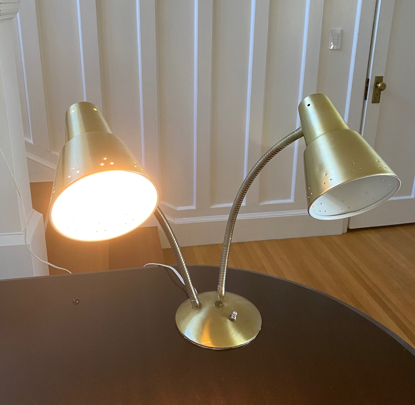 Double Gooseneck Desk Lamp- Cook Street Vintage