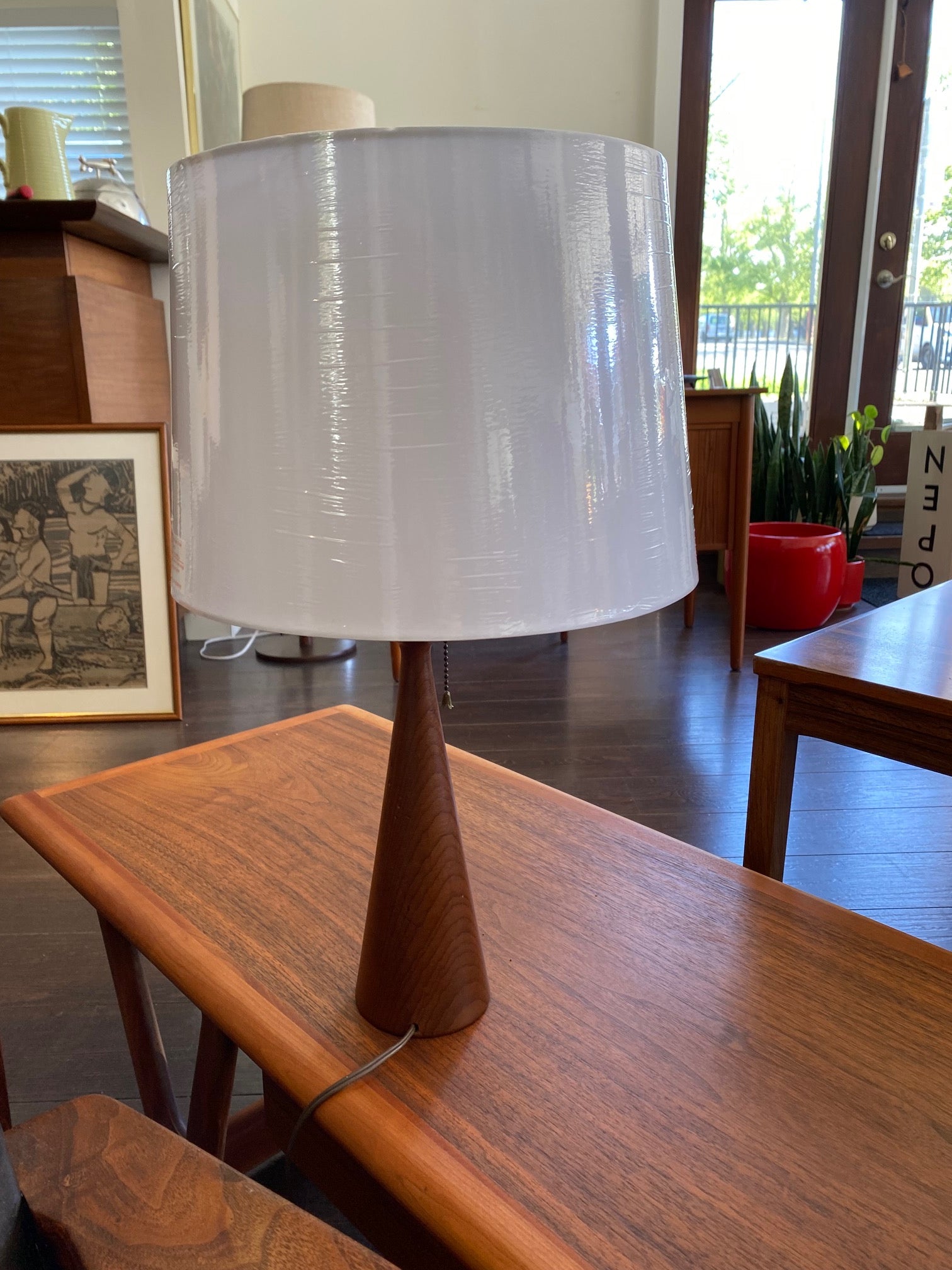 Small MCM Teak Table Lamp