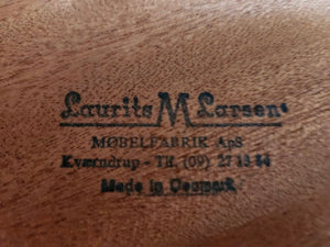 Stamp on back or Laurits M arsen Mobelfabrik MCM glass cabinet- Cook Street Vintage